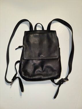 Tignanello Black Leather Backpack Shoulder Bag